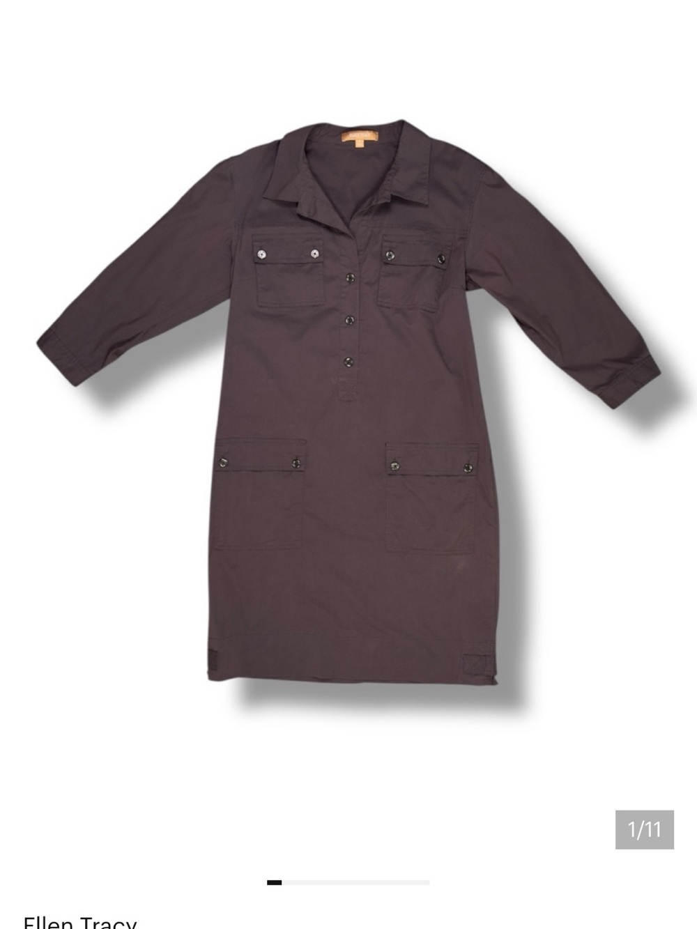 Ellen Tracy Military-Style Midi Dress